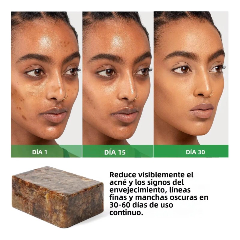 Jabón Negro Africano Anti Edad Hidratante Manchas Oscuras Todo Tipo