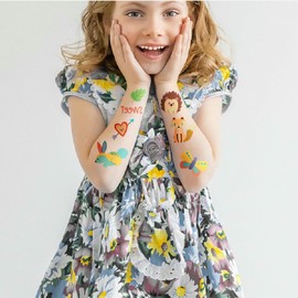 60 Blatt Fake Tattoos für Kinder, Aufkleber mit Cartoon-Gesicht und Körperkunst, wasserdicht, temporäre Tattoos für Partygeschenke, sicher für Kinder