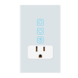 Tecnolite Connect - Apagador con Contacto Inteligente WiFi 2 Botones Táctiles y 1 Enchufe, Cable Neutro, Interruptor Smart Plug Compatible con App móvil y Asistentes de voz