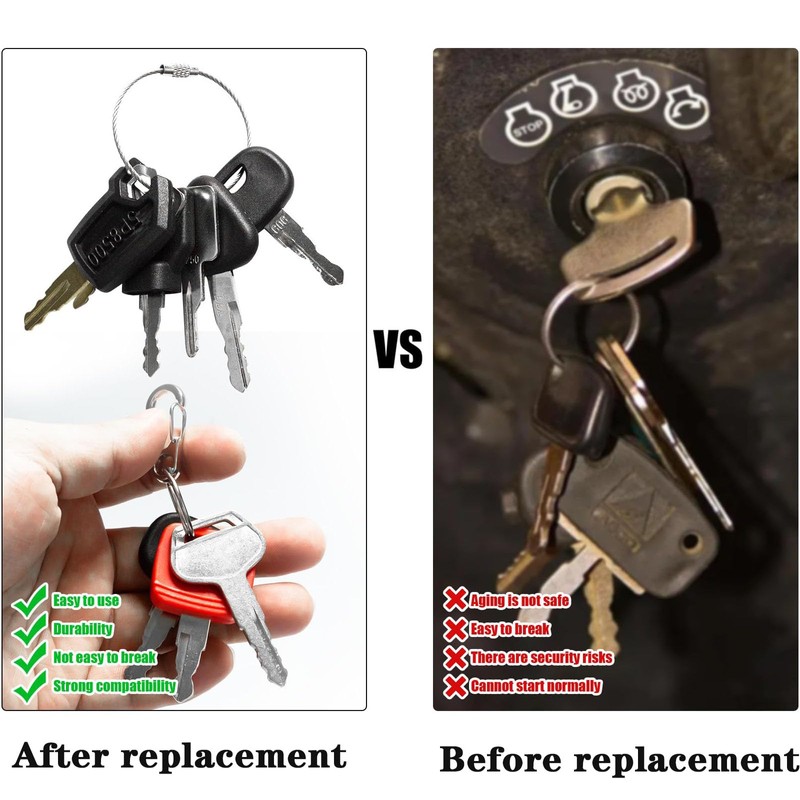 18-Piece Ignition Key, Replacement Ignition Key Set, Construction Machinery Key