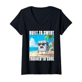 Womens HVAC Built to Sweat | Ideal for Residential HVAC Techs V-Neck T-Shirt