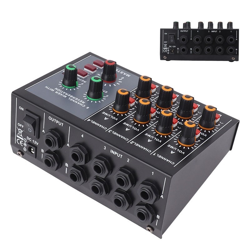 Compact Mixed Sound Mixer Metal 8 Channel Professional Mixer Board