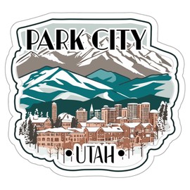 Park City Utah Sticker Travel Outdoors Decal Vinyl Small Waterproof for Water Bottle Mug Passport Book Scrapbook Notebook Laptop Tumbler Skateboard Computer Phone Size 4" Funny Gift ID44990