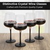 MIAMIO Premium Crystal Wine Glasses, Set of 4 with Black