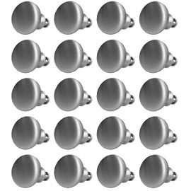 20-Pack Brushed Zinc Cabinet Knobs - 1.125” Wide x 1” Tall - Modern Decorative Hardware for DIY Home Improvement, Drawers, Cabinets, and Furniture - Easy Install with Included Screws