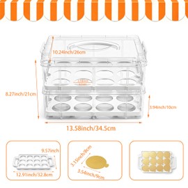 YFEEN Cupcake Carrier with Lid and Handle 24 Hole with 100 pcs Mini cupcake boards (3.15inch),BPA-Free Cup Containers Holder for Cupcakes, Dessert,Nuts, Fruits, Vegetables, Salads, Cookies