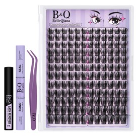 B&Q Cluster Lashes Kit Manga Lashes Cosplay Eyelashes Individual Kit 144pcs Spiky Lash Clusters C Curl 8-18mix Lash Clusters Soft & Comfortable Individual Eyelashes Bond Seal Remover（Side Spike）