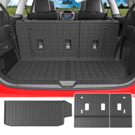 powoq 7&8 Seats Cargo Liner Compatible with 2019-2025 Subaru Ascent Trunk Mat TPE 3rd Backrest Mat Replacement for 2019-2025 Subaru Ascent Accessories (7&8 Seats Trunk Mat+3rd Row Backrest Mat)