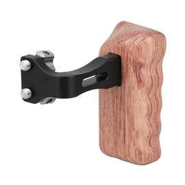 CAMVATE Wooden Handle with 1/4"-20 Thumb Screw for DSLR Camera Cage Rig (Left Hand)