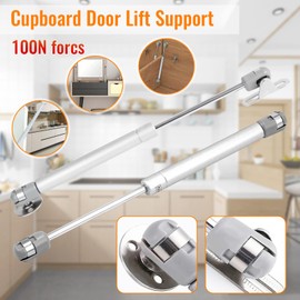 Liekadijiae Pack of 4 gas springs, gas lift, furniture gas spring, 100N/10 kg gas pressure damper, gas pressure spring, flap fitting, gas pressure damper 100N, soft close gas springs for flaps kitchen