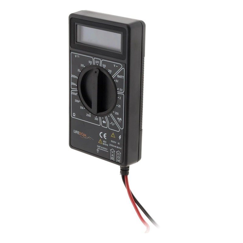 Lifedom 161065 Digital Multimeter 19 Gauge Black