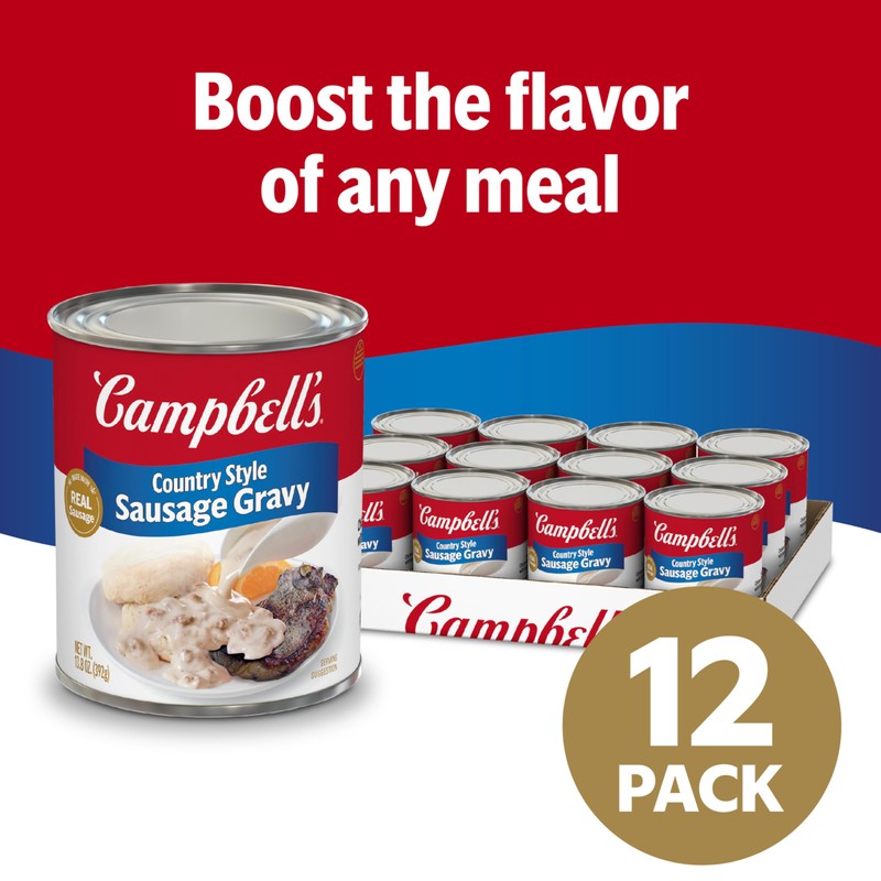 Campbell's Country Style Sausage Gravy, 13.8 Oz Can (Case of