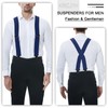 KRICJYH Mens Suspenders with Heavy Duty Clips Adjustable Wide X-back
