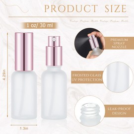 Roshtia 30 Pcs 1 oz Rose Gold Glass Spray Bottle Refillable Perfume Atomizer Clear Decorative Empty Bottles with Fine Mist Sprayer Pump for Face Body Travel