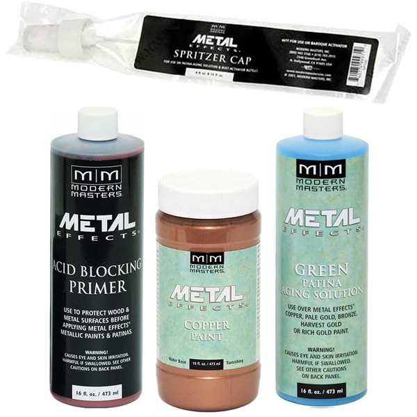 Modern Masters Metal Effects Paint and Patina Kit (16 Ounce Copper/Green)