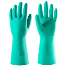 ThxToms Chemical protection gloves against oils, acids and solvents, abrasion-resistant, conforms to DIN EN 388 and 374, waterproof nitrile gloves (L)