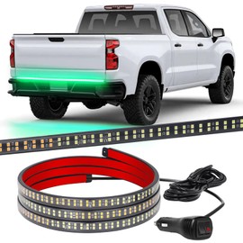 XRIDONSEN 48 inch Truck Green Tailgate Emergency Lights Strip Rear Window Lights 288 LED Tail Strobe Lights Firefighter Lights Flashing Warning Hazard Safety Lights for Vehicles Trucks Pickup POV