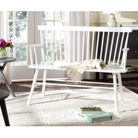 Safavieh American Homes Collection Addison Spindle Back White Bench