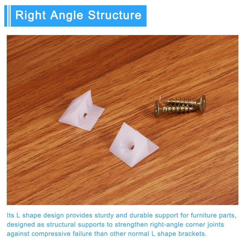 sourcing map 24Pcs 90 Degree Plastic Corner Braces, 14x13x9mm Nylon