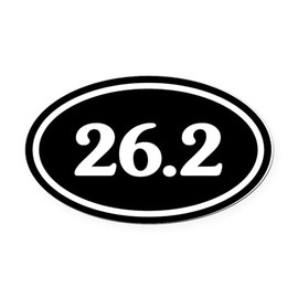CafePress 26.2 Marathon Runner Oval Car Magnet, Euro Oval Bumper Magnet