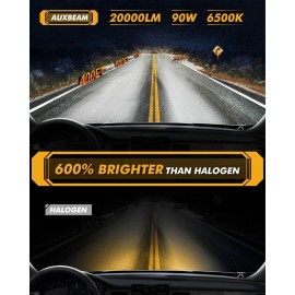 AUXBEAM 9007 LED Headlight Bulbs Conversion Kit High Low Beam 6500K Super White