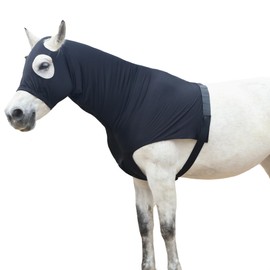 Gallopoff Neck Piece Horse Eczema, Chest Protection Horse Blanket, Horse Neck Cover, Shoulder Protection for Horses, Stretch Horse Hood with Zip and Full Face Neck Cover