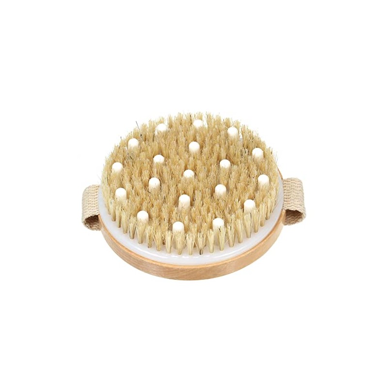 Cepillo Corporal Cerdas Naturales Cepillado Seco Exfoliación Profunda Drenaje Linfático