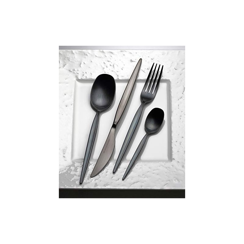 Lucky Wood 0-12605-090 Spoon Meteora Satin Black Tea Spoon