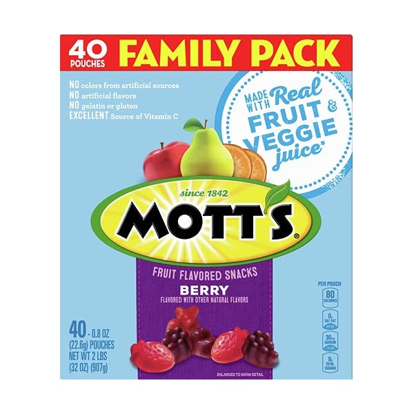Mott's Berry Family Pack, 0.8 oz, 40 ct