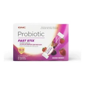 Probióticos En Polvo Fast Stix - Gnc - 30 Paquetes Mora                                                                                               