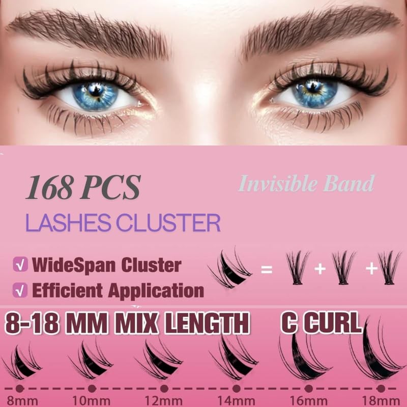 COSMOLAB Duchess Pop-On Lashes- DIY Pre-Glued Extension Clusters