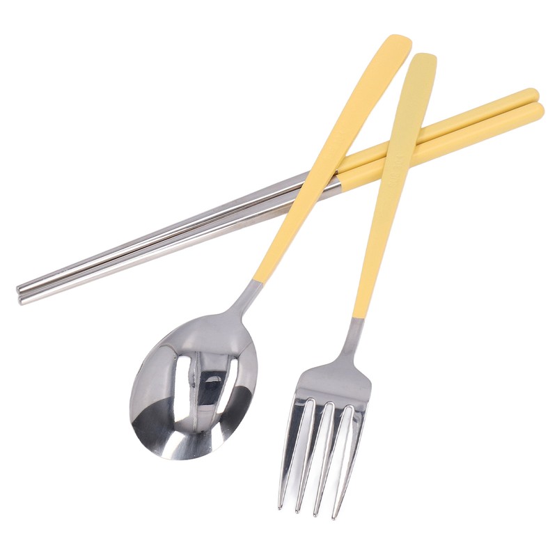 304 Stainless Steel Fork Spoon Chopsticks Set Flatware Reusable Utensils