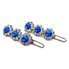 Teri's Boutique Three Flowers Beautiful Sparkle Rhinestone Crystals Women Girl Hair Style Accessory Hair Pins 1 Pairs