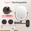 20X/1X Wall Mounted Lighted Makeup Mirror, Rechargeable Double Sided Magnifying