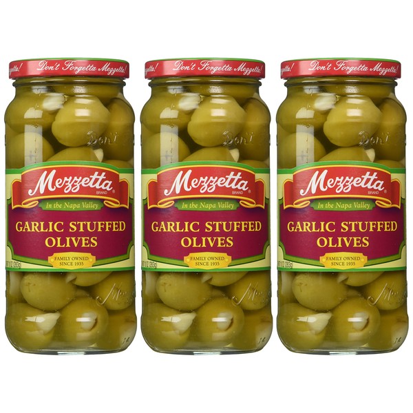 Mezzetta Stuffed Olives, Garlic, 10 oz, 3 Count