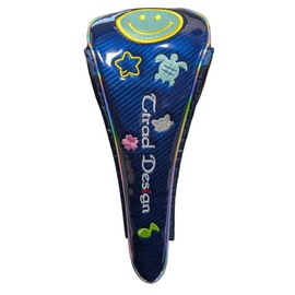 Smile sahc015dfux Magnetic Driver Fairway Utility Quatrefoil Turtle Sakura Onpu Golf Headcover (Navy, Driver)