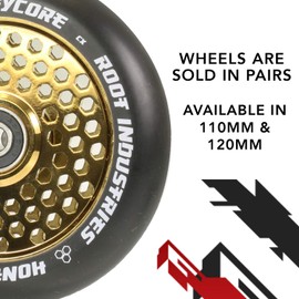 Scooter Wheels 120mm Honeycore - 120mm Scooter Wheels - Honeycomb Scooter Wheels - Pro Scooter Wheels - 24mm x 120mm - Bearings Installed - 90 Day Warranty - Scooter for Kids - Scooter Part…