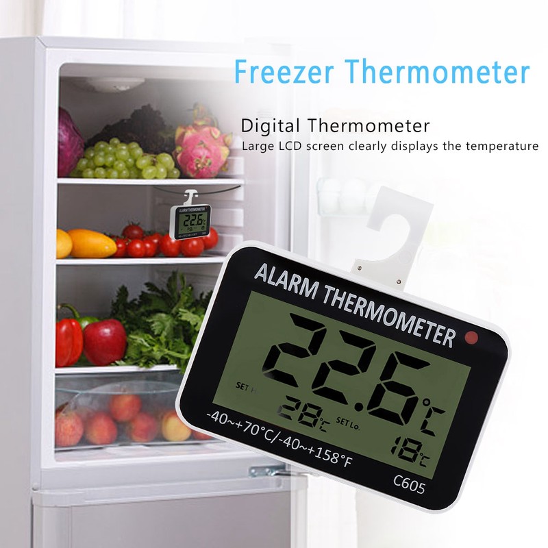 Large LCD Refrigerator Fridge Freezer Digital Thermometer Temperature Meter with