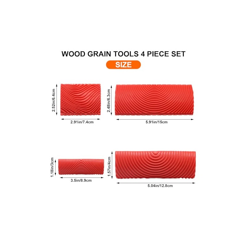 4 Pieces Wood Graining Tool Wood Grain Paint Tool Wood