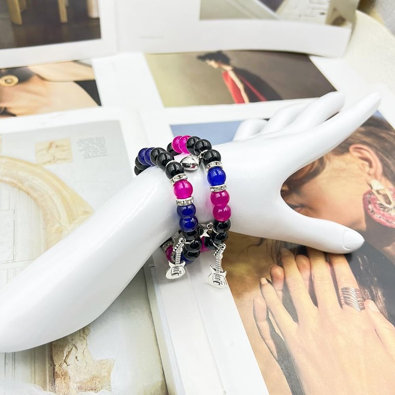 Matching Bracelet for Couple Women Men Dainty Guitar Crown Bracelet