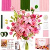 HHSarioneiro 550 Pcs Pipe Cleaner Flower Kit, Pink Complete DIY