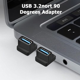 Set of 2 USB-A to USB-A 90 Degree Angle Adapter, U-S-B 3.2 10Gbps High Speed Transmission, Compatible with Smartphones, Laptops, Tablets, External Hard Drives, Printers and More