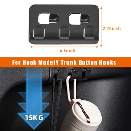 Augeny Rear Trunk Hook for Model Y, 5 Seater Upgrade Trunk Hook Holding Clips, Rear Trunk Grocery Bag Holder Hooks for Hanger, Interior Accessories Compatible with Model Y 2021-2023