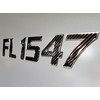 Domed 3D Boat Registration Numbers and Letters Sport Series Carbon