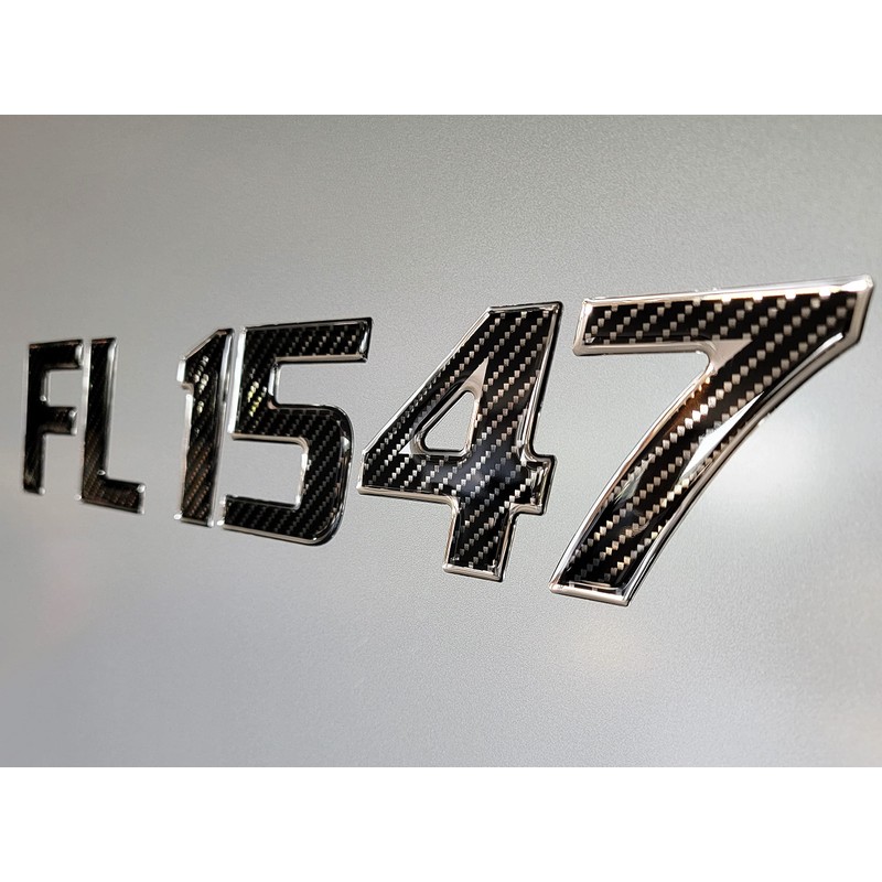 Domed 3D Boat Registration Numbers and Letters Sport Series Carbon