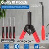 Glarks 46Pcs Plastic Poly Rivet Gun Set with 40Pcs Assorted