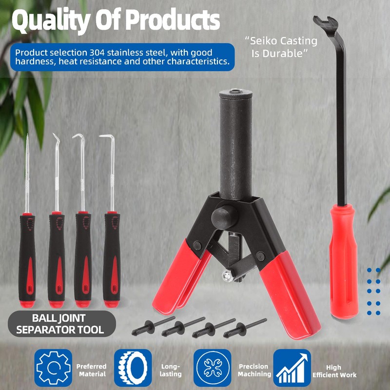Glarks 46Pcs Plastic Poly Rivet Gun Set with 40Pcs Assorted