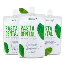 Set 3 Pastas Dentales Natural Menta Orgánica 100g Natshop