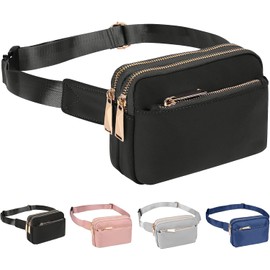 Cangurera Mujer, Riñonera de Moda Casual para Hombres y Mujeres Correa de Hombro Ajustable Multifuncional Cangurera Deportiva Ultra Ligera Cinturón para Hacer Ejercicio,Correr(Negro)