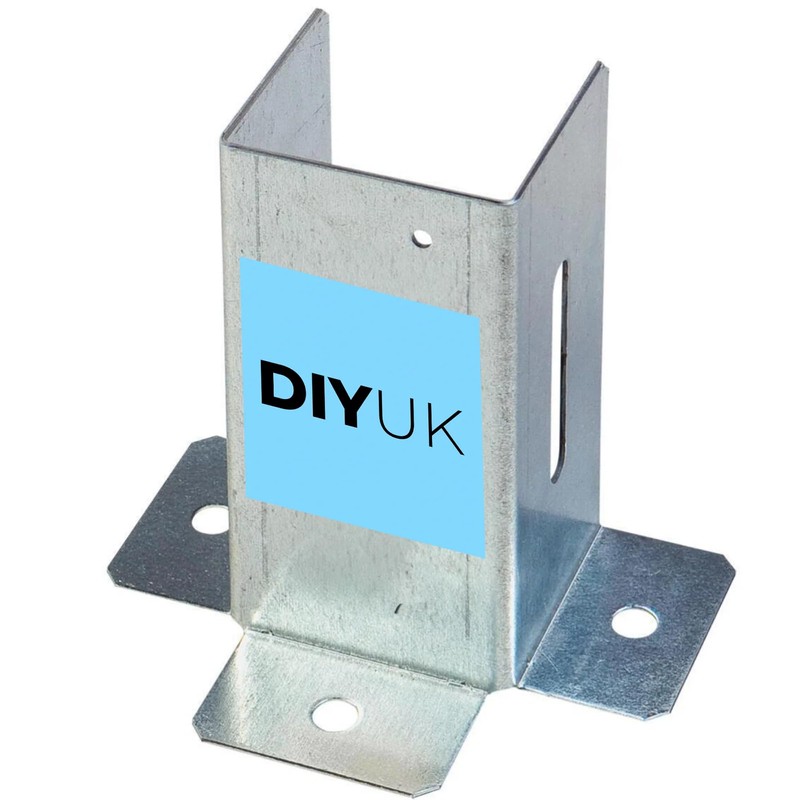 Galvanised Post Support Foot Bracket Open Shoe Heavy Duty for